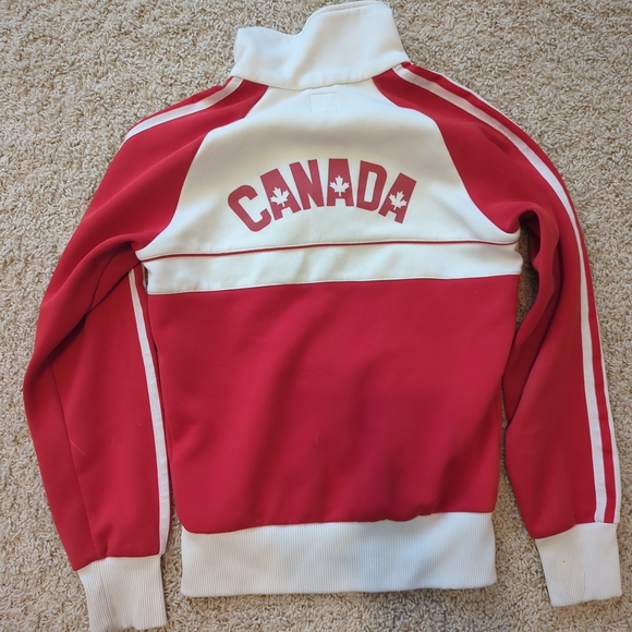 Adidas Red and White Zip-Up Jacket - Picture 2 of 2